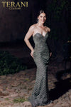 Embroidered Mermaid Strapless Beaded Long Dress - 232GL1476