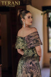 Long A-line Off Shoulder Pleated Dress - 232M1522