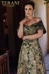 Long A-line Off Shoulder Pleated Dress - 232M1522