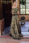 Long A-line Off Shoulder Pleated Dress - 232M1522