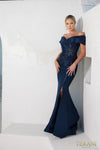 Pleated Neckline Off Shoulder Mid-Thigh Slit Long Dress - 232M1530