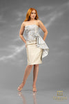 241C2302 Sheath Strapless Jacquard Column Evening Dress