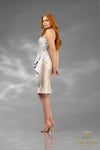 241C2302 Sheath Strapless Jacquard Column Evening Dress