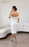 241C2309 Off-Shoulder Sweetheart Tulle Ivory Bodycon Evening Dress