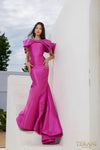 241E2407 Trumpet Off-Shoulder Stretch Mikado Column Evening Dress