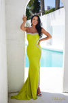 241E2437 Strapless Sparkly Crepe Column Evening Dress