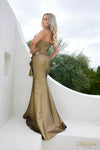 241E2457 Strapless Sparkly Trumpet Dark Gold Column Evening Dress