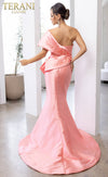 241E2468 Off-Shoulder Trumpet Asymmetrical Sparkly Column Evening Dress