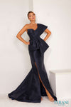 241E2468 Off-Shoulder Trumpet Asymmetrical Sparkly Column Evening Dress