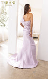 241E2468 Off-Shoulder Trumpet Asymmetrical Sparkly Column Evening Dress