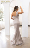 241E2485 Asymmetrical Embroidered Off-Shoulder Trumpet Column Evening Dress