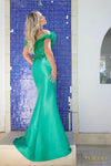 241E2490 Trumpet Off-Shoulder Sparkly Column Evening Dress