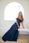 241E2490 Trumpet Off-Shoulder Sparkly Column Evening Dress
