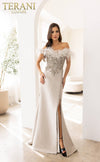 241E2490 Trumpet Off-Shoulder Sparkly Column Evening Dress