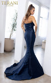 241E2512 Strapless Mikado Midnight Column Evening Dress