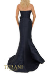 241E2512 Strapless Mikado Midnight Column Evening Dress