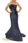 241E2512 Strapless Mikado Midnight Column Evening Dress