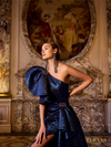 Asymmetric One Shoulder Navy Ballgown
