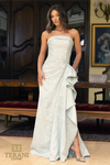 Powder Blue Strapless Column Dress