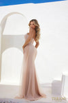 241E2597 Strapless Embroidered Champagne Nude Bodycon Evening Dress