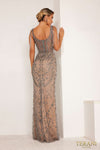 241GL2664 Plunging Neck Sleeveless Tulle Evening Dress