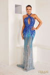 241GL2679 Halter Neck Tulle Bodycon Evening Dress
