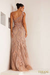 241GL2697 Asymmetrical Tulle Trumpet Blush Evening Dress