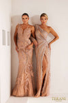 241GL2697 Asymmetrical Tulle Trumpet Blush Evening Dress