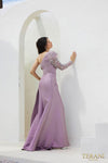 241M2704 Long Sleeves Asymmetrical Rose A-Line Evening Dress