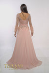 241M2718 Long Sleeves Chiffon Sheath Evening Dress