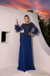 241M2718 Long Sleeves Chiffon Sheath Evening Dress