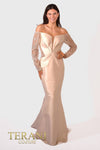 241M2734 Long Sleeves Trumpet Off-Shoulder Column Evening Dress