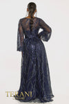241M2739 Long Sleeves A-Line V-Neck Lace on Tulle Evening Dress