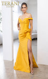 241P2017 Trumpet Off-Shoulder Mikado Column Evening Dress