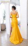 241P2017 Trumpet Off-Shoulder Mikado Column Evening Dress