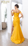 241P2017 Trumpet Off-Shoulder Mikado Column Evening Dress