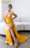 241P2017 Trumpet Off-Shoulder Mikado Column Evening Dress