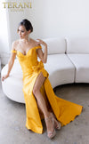 241P2017 Trumpet Off-Shoulder Mikado Column Evening Dress