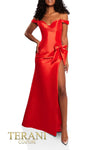 241P2017 Trumpet Off-Shoulder Mikado Column Evening Dress