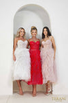 241P2022 A-Line Spaghetti Sleeveless Tea-Length Luffa Prom Dress