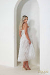 241P2022 A-Line Spaghetti Sleeveless Tea-Length Luffa Prom Dress
