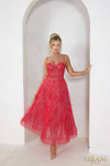 241P2022 A-Line Spaghetti Sleeveless Tea-Length Luffa Prom Dress
