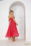 241P2022 A-Line Spaghetti Sleeveless Tea-Length Luffa Prom Dress