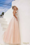 241P2025 Spaghetti Sleeveless Tulle Blush Ballgown Prom Dress