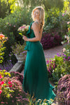 241P2067 Asymmetrical Matte Satin Evening Ballgown Dress
