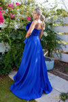 241P2067 Asymmetrical Matte Satin Evening Ballgown Dress