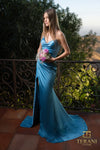 241P2076 Strapless Bodycon Slate Long Prom Dress