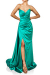 241P2076 Strapless Bodycon Slate Long Prom Dress