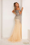 241P2095 Off-Shoulder Bodycon Tulle Long Prom Dress