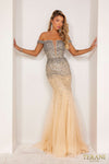 241P2095 Off-Shoulder Bodycon Tulle Long Prom Dress